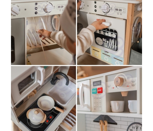 WOOPIE GREEN Drewniana Interaktywna Kuchnia 9w1 z Pralką i Tablicą