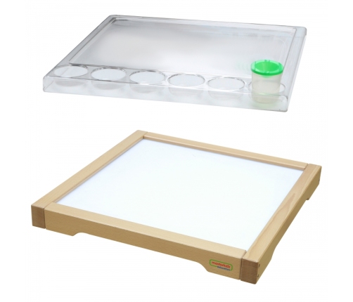 MASTERKIDZ Rama Sensoryczna - Panel LED + Przezroczysta Taca Do Malowania