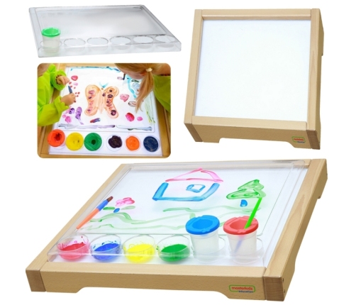 MASTERKIDZ Rama Sensoryczna - Panel LED + Przezroczysta Taca Do Malowania