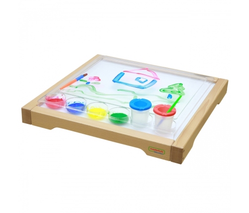 MASTERKIDZ Rama Sensoryczna - Panel LED + Przezroczysta Taca Do Malowania