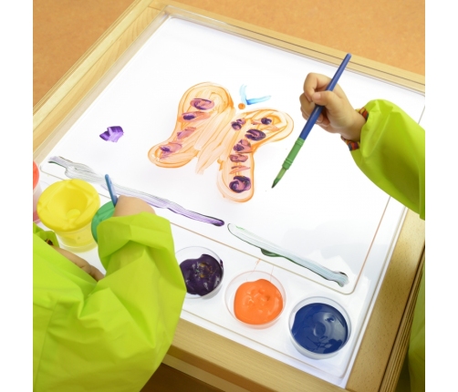 MASTERKIDZ Rama Sensoryczna - Panel LED + Przezroczysta Taca Do Malowania