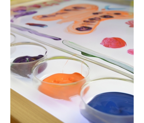 MASTERKIDZ Rama Sensoryczna - Panel LED + Przezroczysta Taca Do Malowania