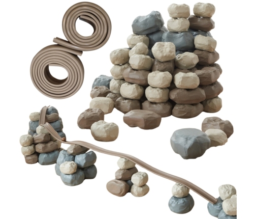 MASTERKIDZ Elastyczny Tor Kulkowy + Gumowe Kamienie Konstrukcyjne 98 el.