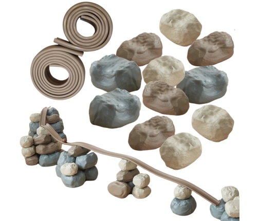 MASTERKIDZ Elastyczny Tor Kulkowy + Gumowe Kamienie Konstrukcyjne 42 el.