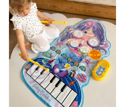 WOOPIE Mata Muzyczna Syrenka 2w1 Perkusja Interaktywna