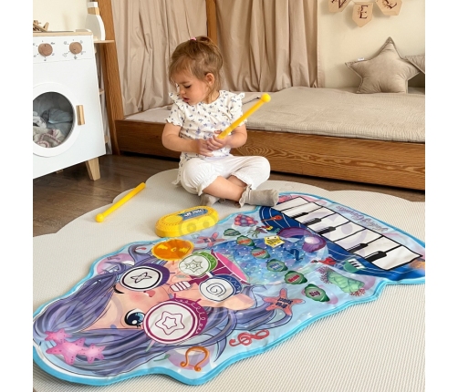 WOOPIE Mata Muzyczna Syrenka 2w1 Perkusja Interaktywna