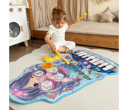 WOOPIE Mata Muzyczna Syrenka 2w1 Perkusja Interaktywna