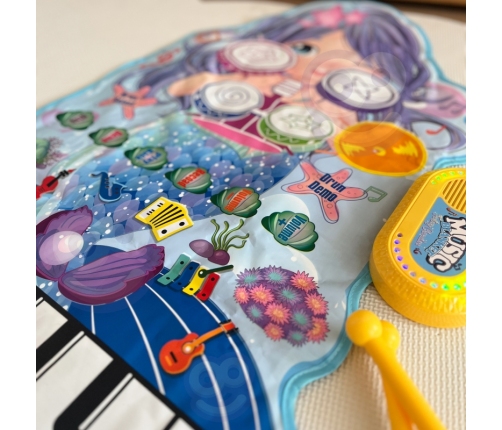 WOOPIE Mata Muzyczna Syrenka 2w1 Perkusja Interaktywna