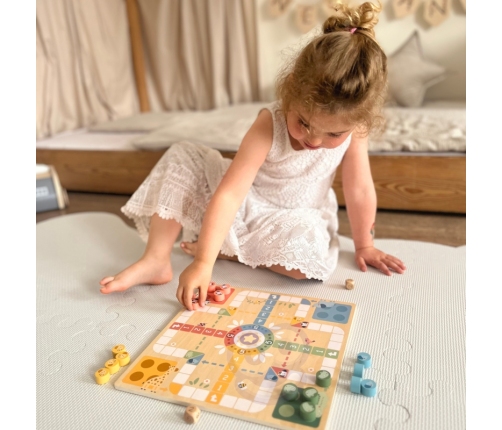 WOOPIE GREEN Gry Planszowe Logiczne 2w1 Ludo Chińczyk + Uwolnij Zwierzątka