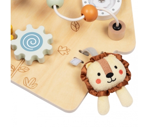 TOOKY TOY Duża Drewniana Tablica Manipulacyjna Domek - Centrum Aktywności