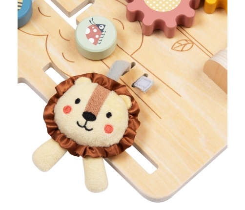 TOOKY TOY Duża Drewniana Tablica Manipulacyjna Domek - Centrum Aktywności