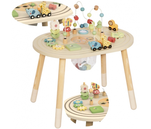 TOOKY TOY Drewniany Stolik Aktywności Safari