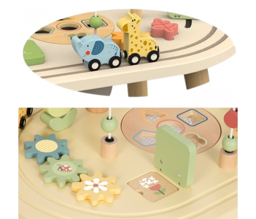 TOOKY TOY Drewniany Stolik Aktywności Safari