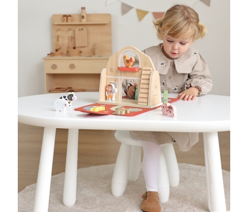 TOOKY TOY Drewniana Składana Farma w Walizce ze Zwierzątkami