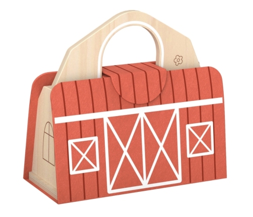 TOOKY TOY Drewniana Składana Farma w Walizce ze Zwierzątkami