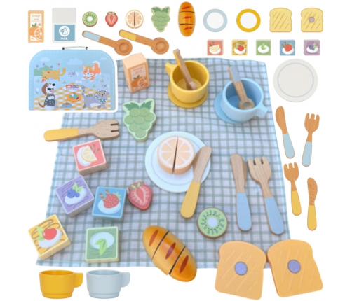 TOOKY TOY Zestaw Piknikowy Owoce do Krojenia Zestaw Śniadaniow