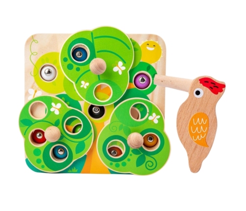 TOOKY TOY Drewniana Gra Zręcznościowa 2w1 Wyciągnij Robaczki dla Dzieci