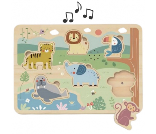 TOOKY TOY Drewniane Interaktywne Puzzle Zwierzątka