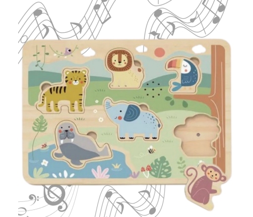 TOOKY TOY Drewniane Interaktywne Puzzle Zwierzątka