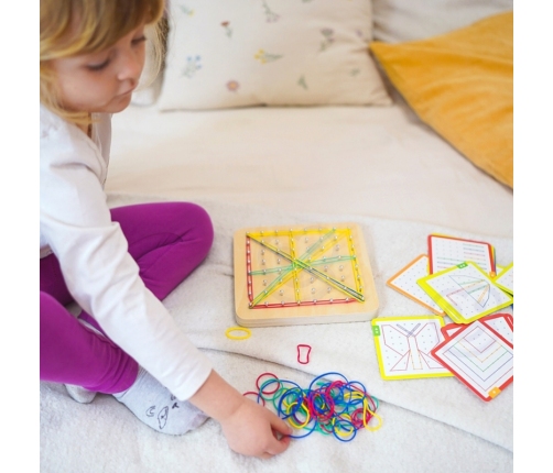 WOOPIE GREEN Geoplan na Gumki Drewniana Układanka 69 el. Certyfikat FSC