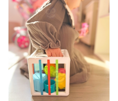 WOOPIE BABY Elastyczna Kostka Sensoryczna Sorter dla Dzieci Kolorowe Kształty 11 el.