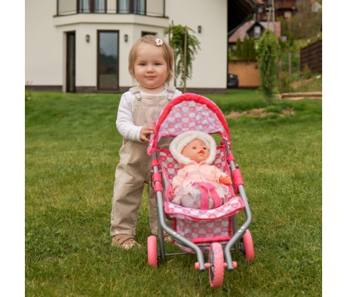 WOOPIE ROYAL Trójkołowa Spacerówka Wózek dla Lalek Serce Róż