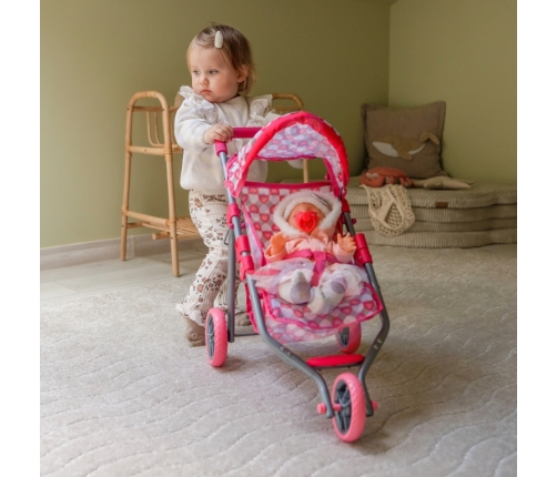 WOOPIE ROYAL Trójkołowa Spacerówka Wózek dla Lalek Serce Róż