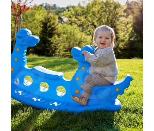 WOOPIE Bujak Wieloosobowy Dino Huśtawka Równoważna Niebieska