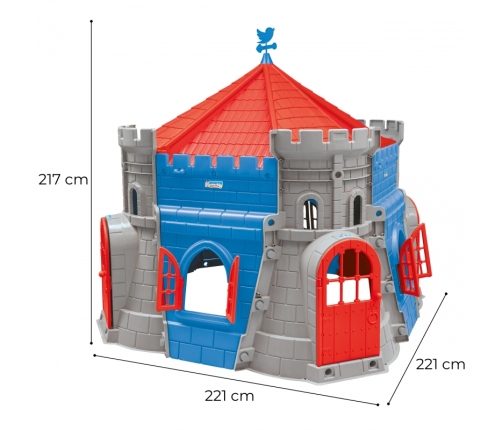 WOOPIE Ogromna Twierdza Domek Ogrodowy Zamek Dla Księżniczki i Rycerza Szary