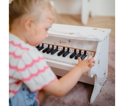 CLASSIC WORLD Drewniane Pianino dla Dzieci + Książeczka do Nauki
