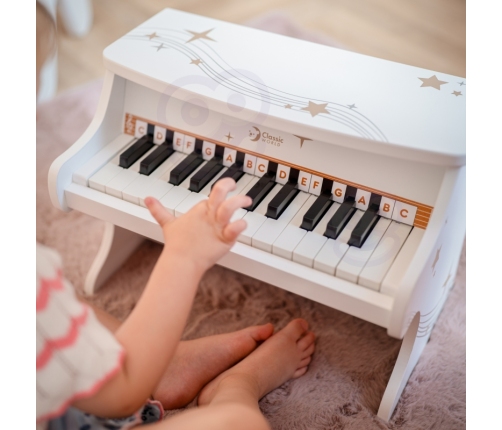 CLASSIC WORLD Drewniane Pianino dla Dzieci + Książeczka do Nauki