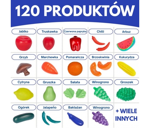 WOOPIE Zestaw do Kuchni Sklepu Warzywa Owoce 120el.