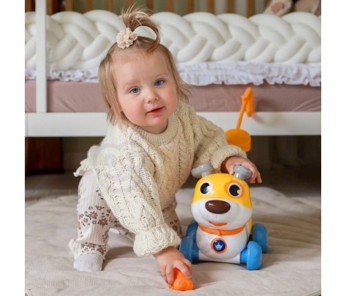 WOOPIE Interaktywny Piesek 2w1 Pchacz Szczekający 360° 6m+