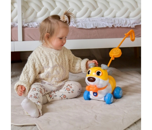 WOOPIE Interaktywny Piesek 2w1 Pchacz Szczekający 360° 6m+