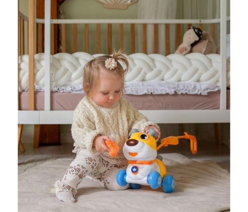 WOOPIE Interaktywny Piesek 2w1 Pchacz Szczekający 360° 6m+