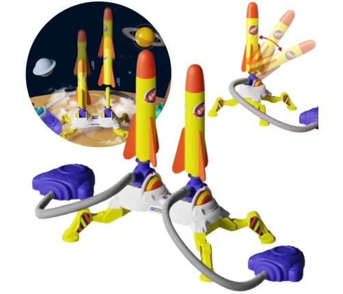 WOOPIE Podwójna Wyrzutnia Rakiet Piankowych 6 szt.