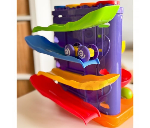 WOOPIE Tor Kulkowy Kulodrom 3w1 Wbijak z Młoteczkiem Zjeżdżalnia dla Samochodzików