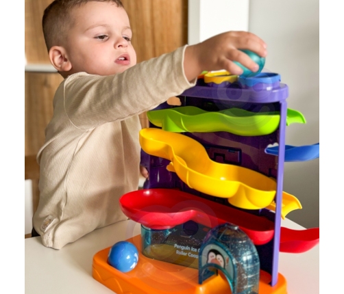 WOOPIE Tor Kulkowy Kulodrom 3w1 Wbijak z Młoteczkiem Zjeżdżalnia dla Samochodzików