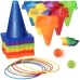 WOOPIE Zestaw Gier Ogrodowych 3w1 Pachołki Obręcze Woreczki 30 el.