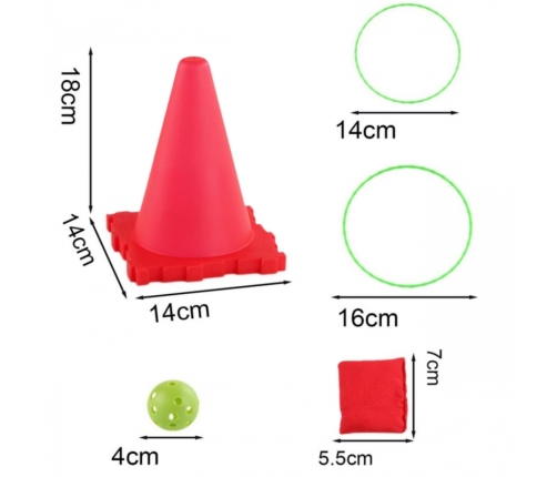 WOOPIE Zestaw Gier Ogrodowych 3w1 Pachołki Obręcze Woreczki 30 el.