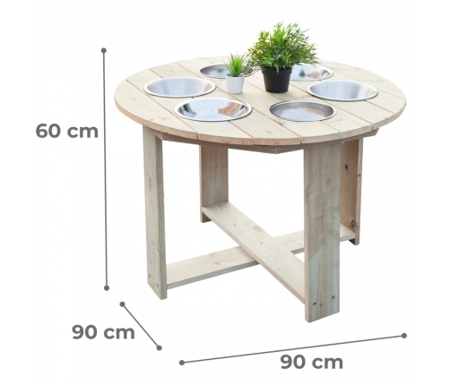 CLASSIC WORLD EDU Stół Edukacyjny Ogrodowy 6 Funkcji Zabawa Piaskiem Płynem Kamieniami