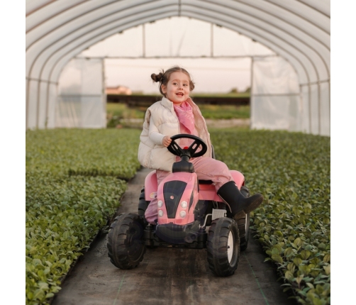 Traktors ar pedāļiem ar piekabi FALK Country Star Pink