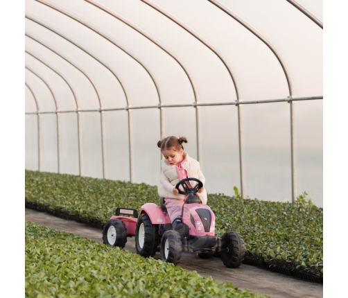 Traktors ar pedāļiem ar piekabi FALK Country Star Pink