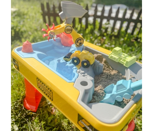 WOOPIE Stolik Wodny 2w1 Piaskownica Plac Budowy + 4 Autka 12el.