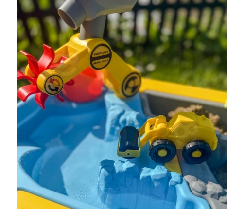 WOOPIE Stolik Wodny 2w1 Piaskownica Plac Budowy + 4 Autka 12el.