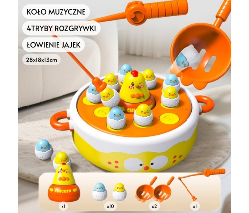 WOOPIE Gra Zręcznościowa Łowienie Kurczaczków 2w1 Katapulta