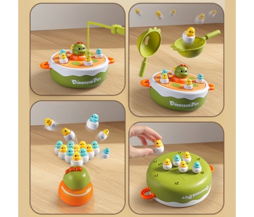 WOOPIE Gra Zręcznościowa Łowienie Dinozaurów 2w1 Katapulta