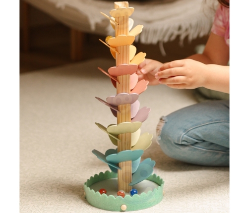 WOOPIE GREEN Drewniany Kulodrom Muzyczne Drzewko Tęczowe Montessori FSC