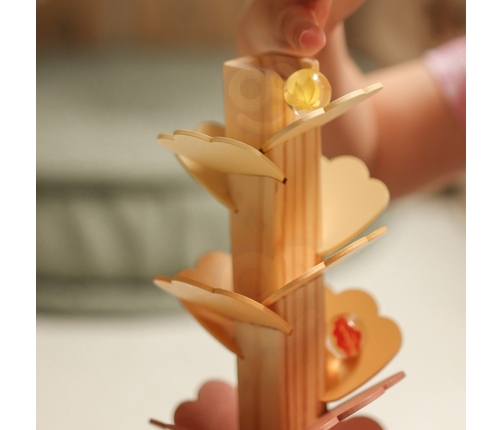 WOOPIE GREEN Drewniany Kulodrom Muzyczne Drzewko Tęczowe Montessori FSC