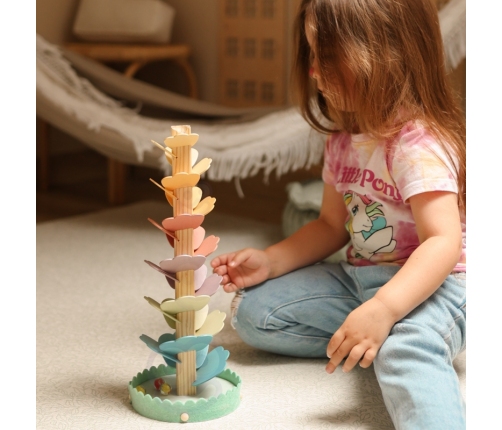 WOOPIE GREEN Drewniany Kulodrom Muzyczne Drzewko Tęczowe Montessori FSC